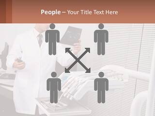 A Man In A White Lab Coat Holding A Tablet PowerPoint Template