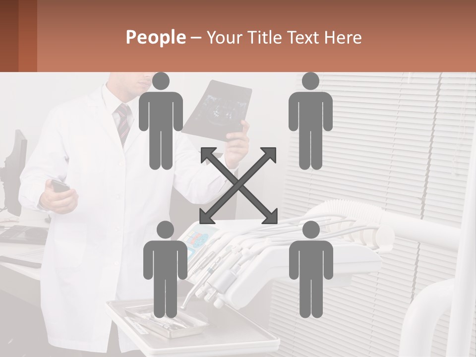 A Man In A White Lab Coat Holding A Tablet PowerPoint Template