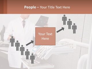 A Man In A White Lab Coat Holding A Tablet PowerPoint Template