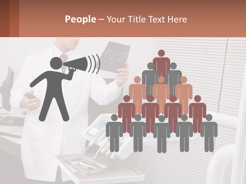 A Man In A White Lab Coat Holding A Tablet PowerPoint Template