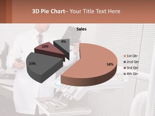 A Man In A White Lab Coat Holding A Tablet PowerPoint Template
