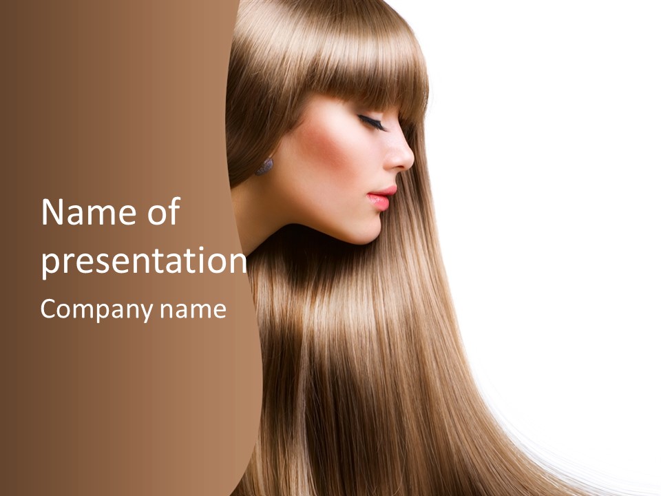 A Woman With Long Blonde Hair Powerpoint Template PowerPoint Template