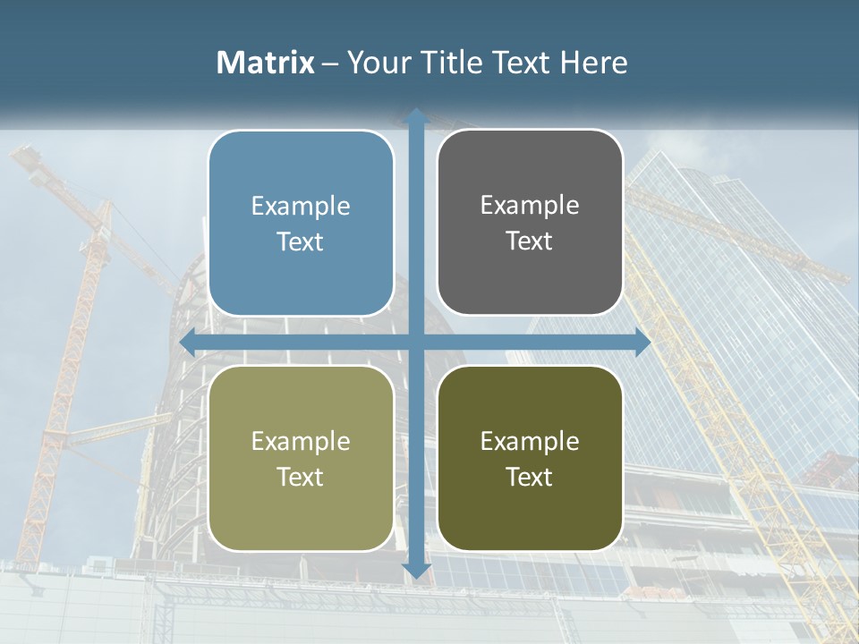 A Group Of Construction Cranes In Front Of A Building PowerPoint Template