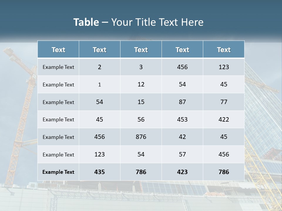 A Group Of Construction Cranes In Front Of A Building PowerPoint Template