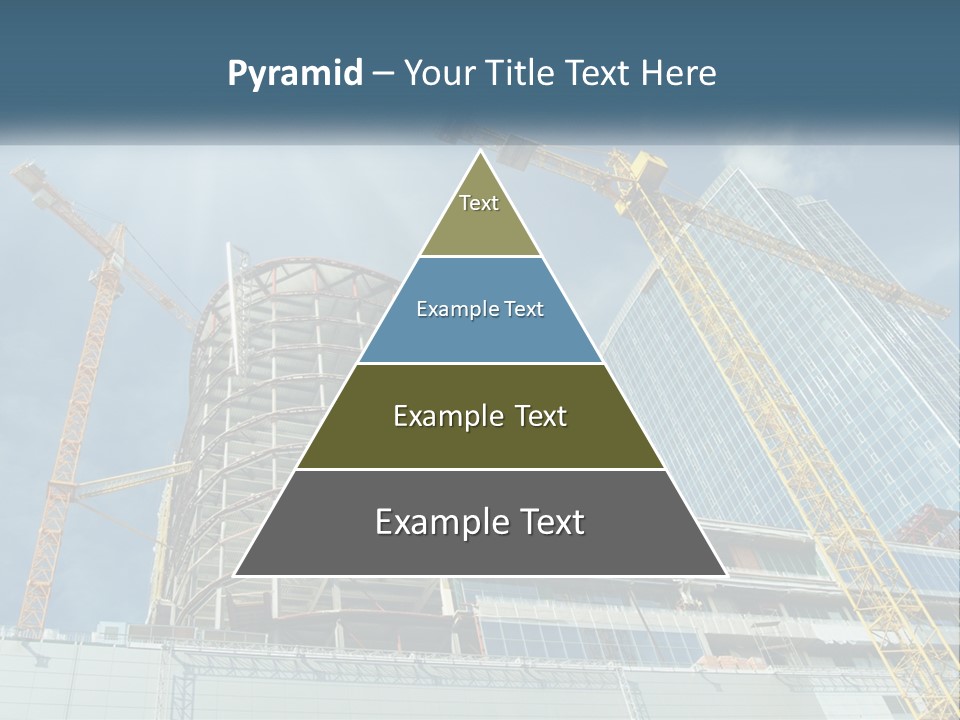 A Group Of Construction Cranes In Front Of A Building PowerPoint Template