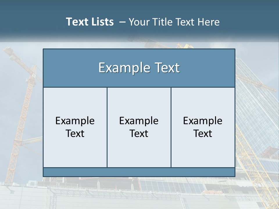 A Group Of Construction Cranes In Front Of A Building PowerPoint Template