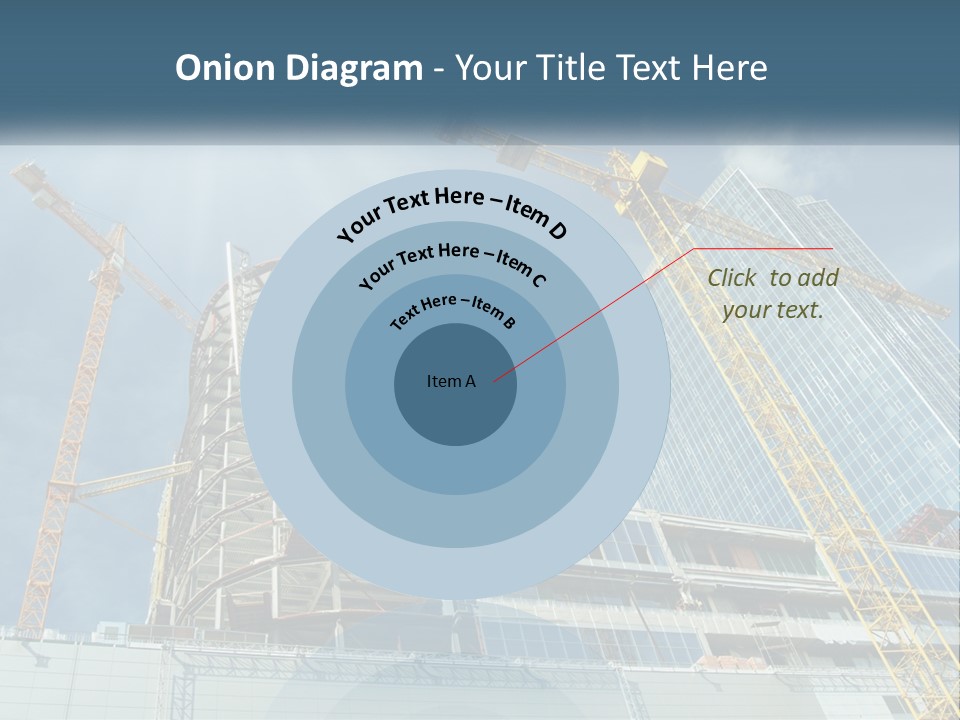 A Group Of Construction Cranes In Front Of A Building PowerPoint Template