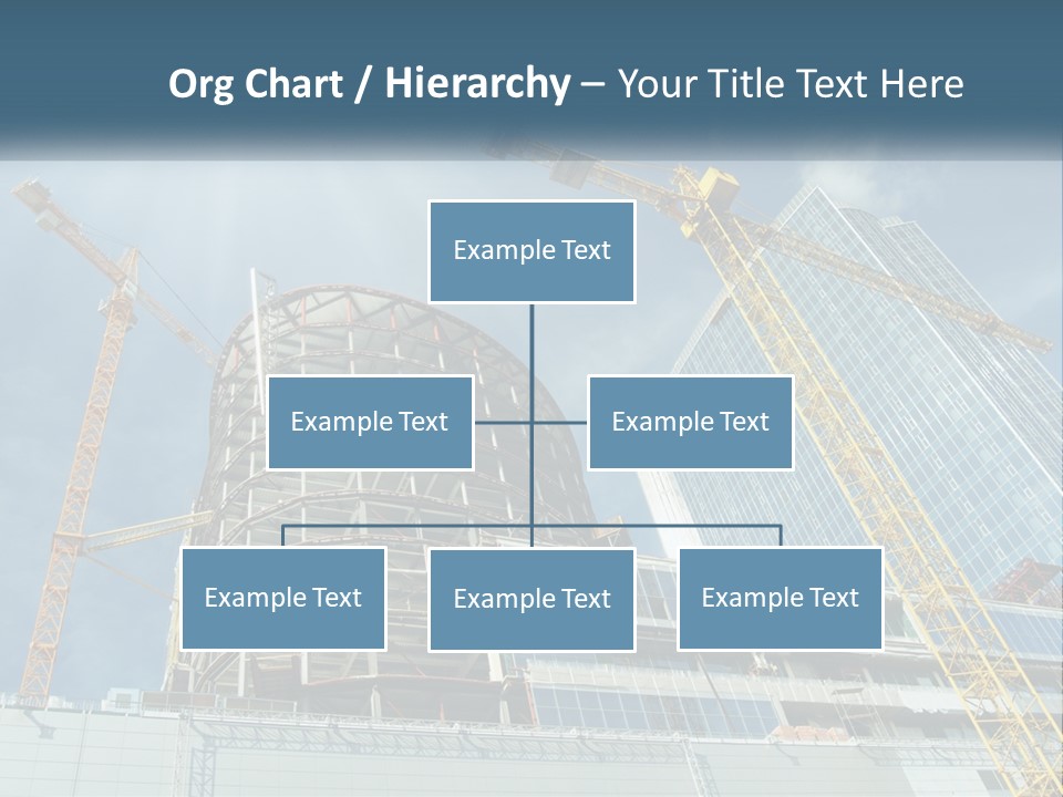 A Group Of Construction Cranes In Front Of A Building PowerPoint Template