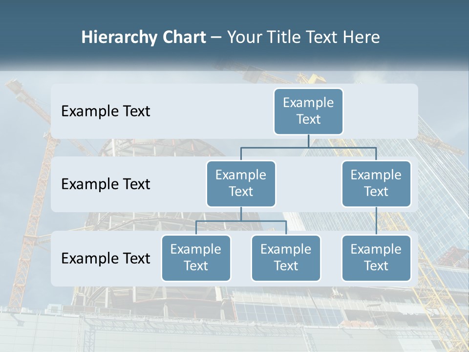 A Group Of Construction Cranes In Front Of A Building PowerPoint Template