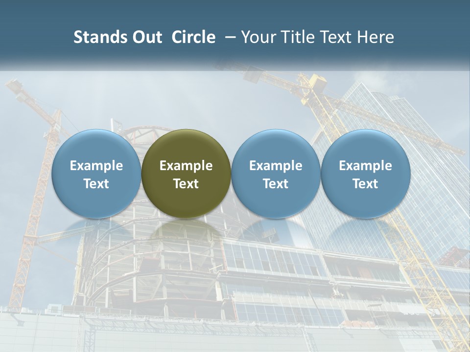 A Group Of Construction Cranes In Front Of A Building PowerPoint Template