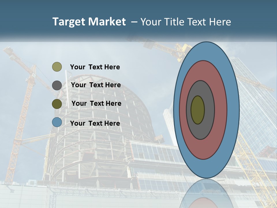 A Group Of Construction Cranes In Front Of A Building PowerPoint Template