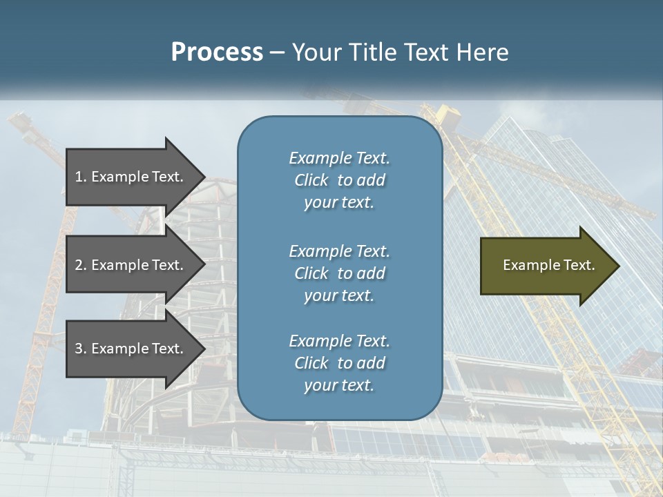 A Group Of Construction Cranes In Front Of A Building PowerPoint Template