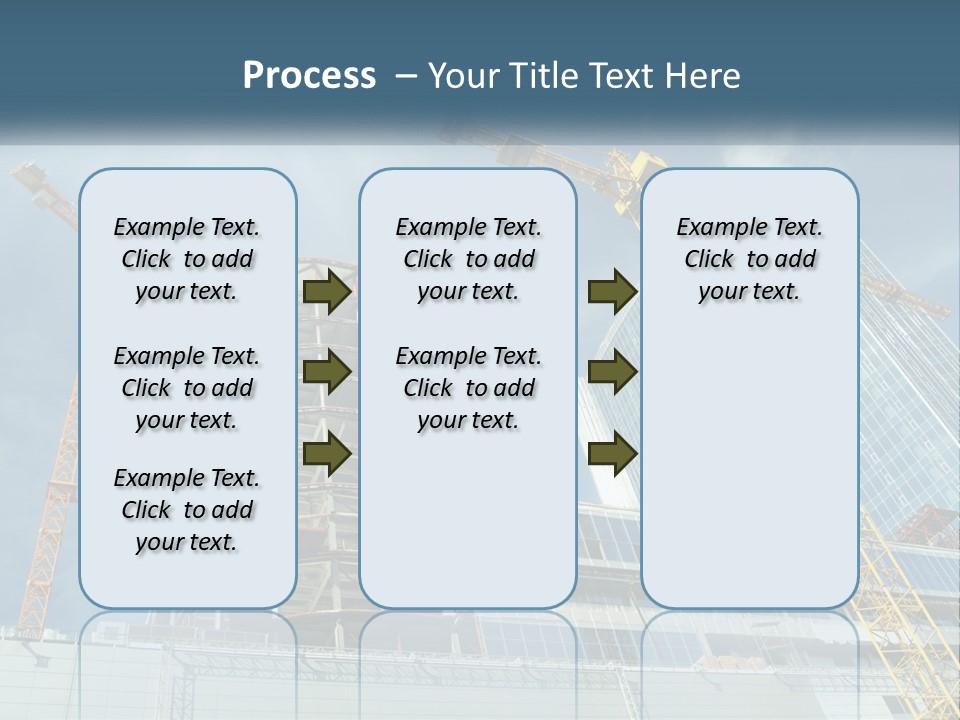 A Group Of Construction Cranes In Front Of A Building PowerPoint Template