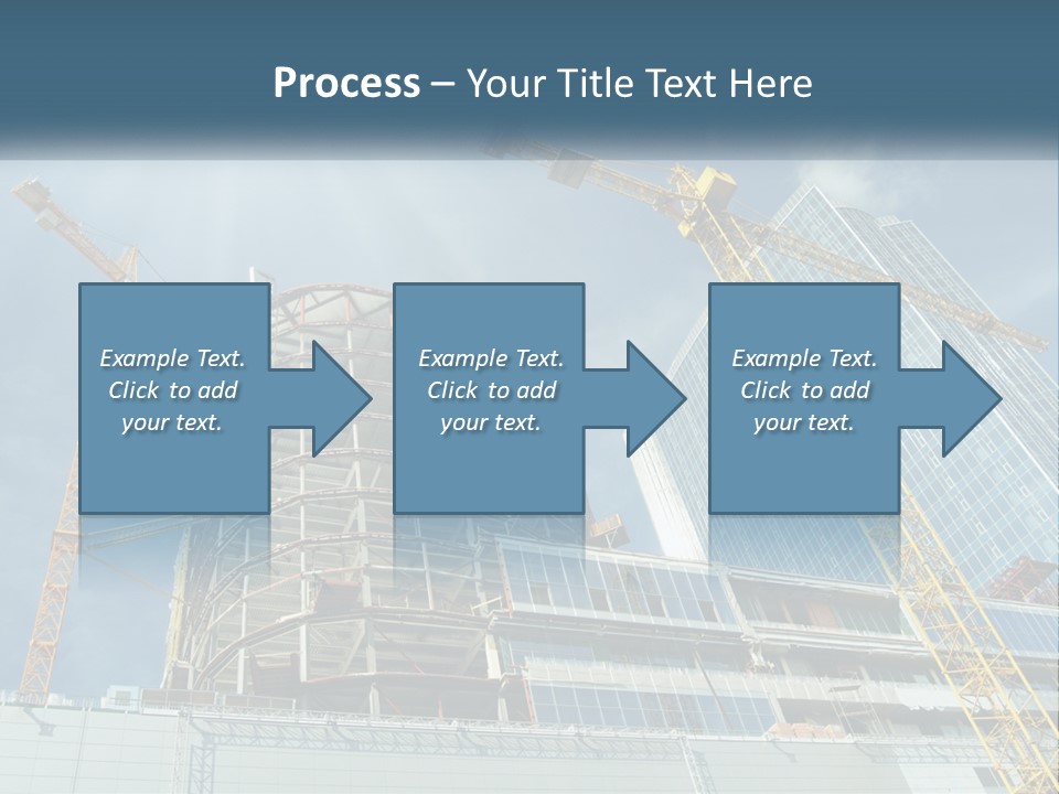 A Group Of Construction Cranes In Front Of A Building PowerPoint Template