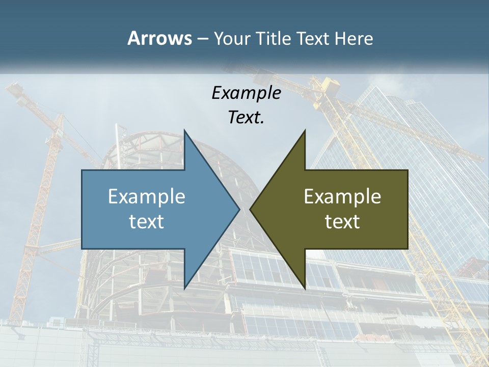 A Group Of Construction Cranes In Front Of A Building PowerPoint Template