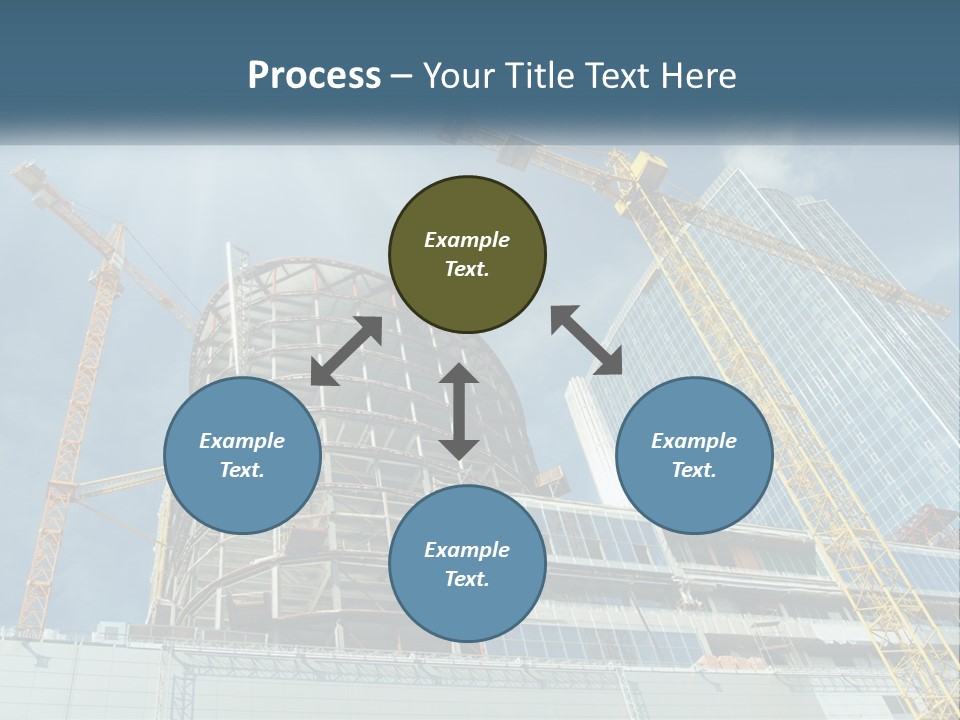 A Group Of Construction Cranes In Front Of A Building PowerPoint Template