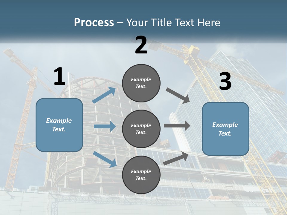 A Group Of Construction Cranes In Front Of A Building PowerPoint Template