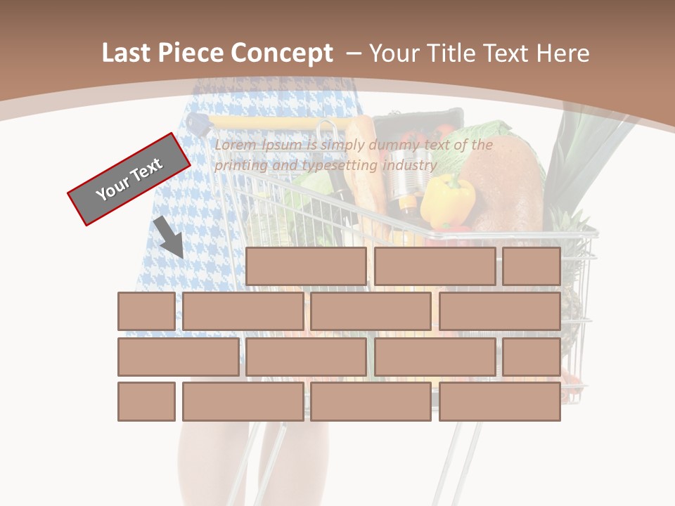 A Woman With A Shopping Cart Full Of Fruits And Vegetables PowerPoint Template