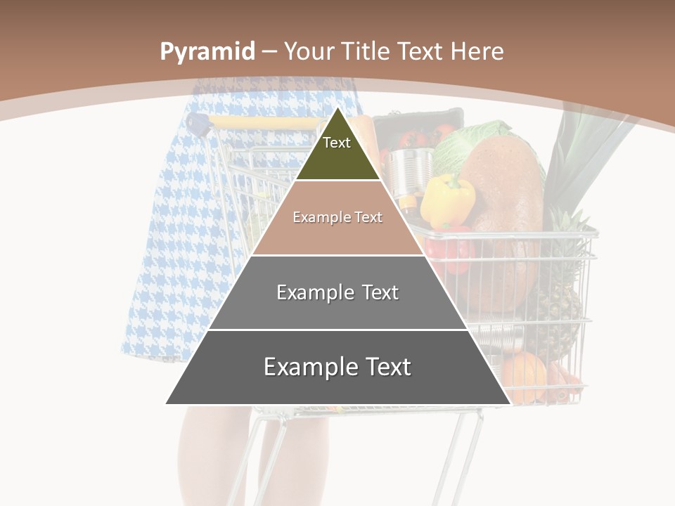 A Woman With A Shopping Cart Full Of Fruits And Vegetables PowerPoint Template