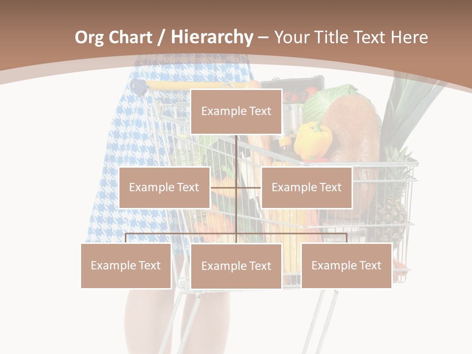 A Woman With A Shopping Cart Full Of Fruits And Vegetables PowerPoint Template