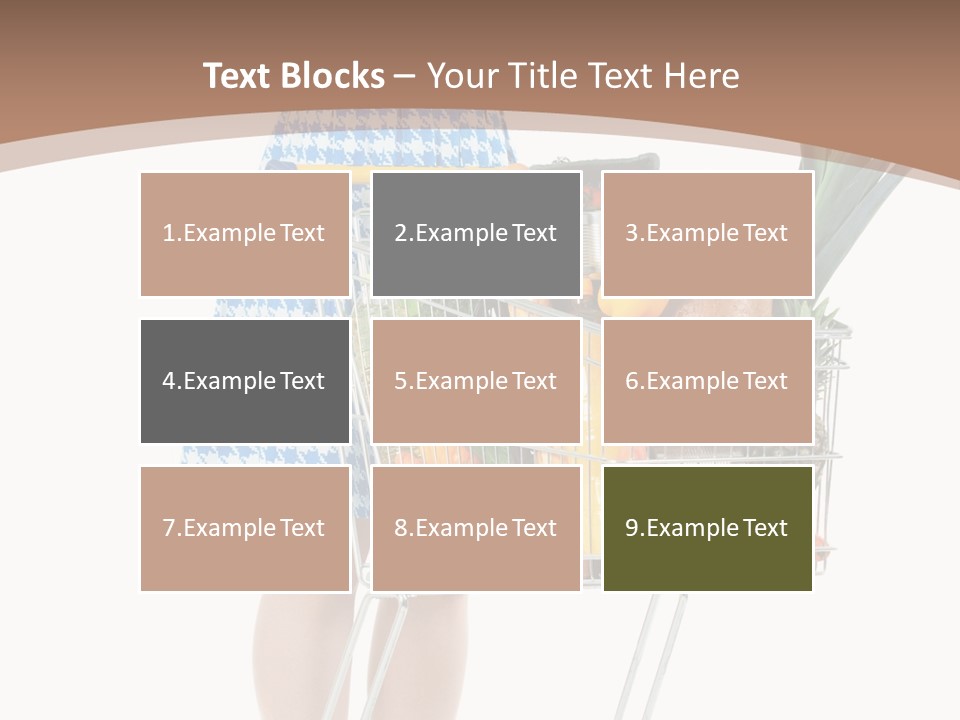 A Woman With A Shopping Cart Full Of Fruits And Vegetables PowerPoint Template