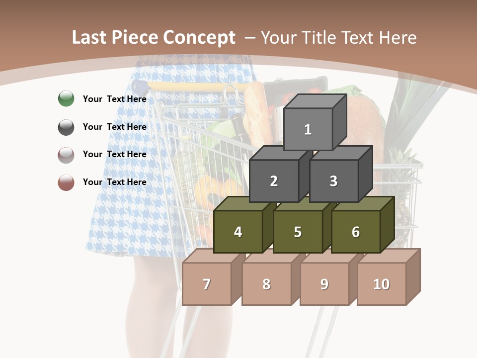 A Woman With A Shopping Cart Full Of Fruits And Vegetables PowerPoint Template