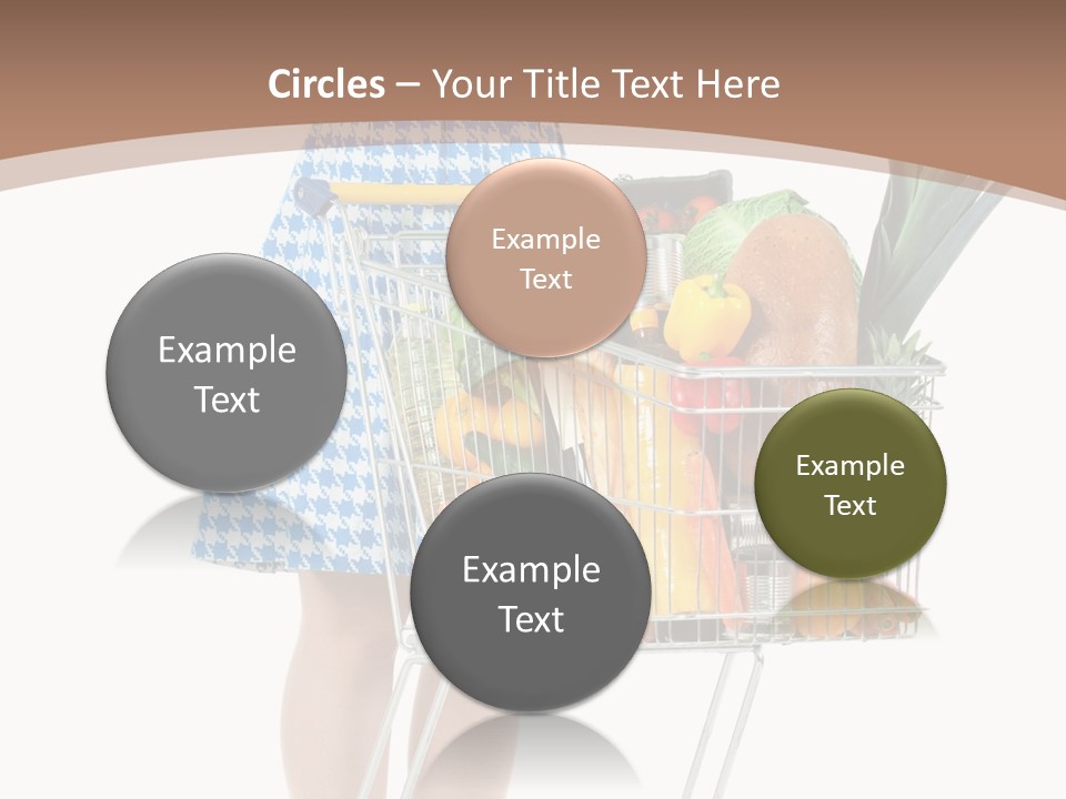 A Woman With A Shopping Cart Full Of Fruits And Vegetables PowerPoint Template