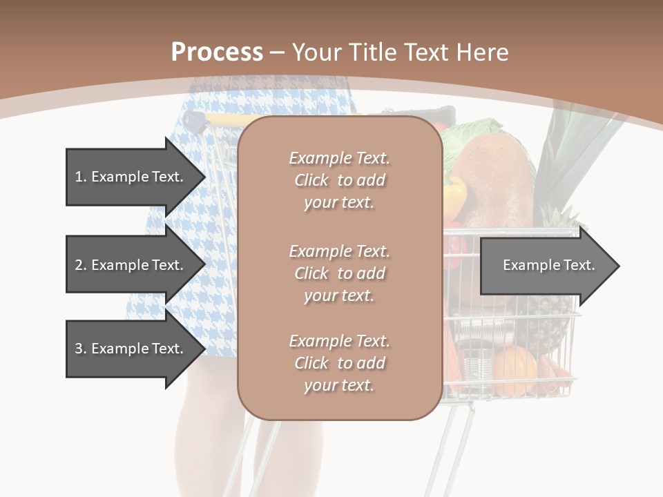 A Woman With A Shopping Cart Full Of Fruits And Vegetables PowerPoint Template
