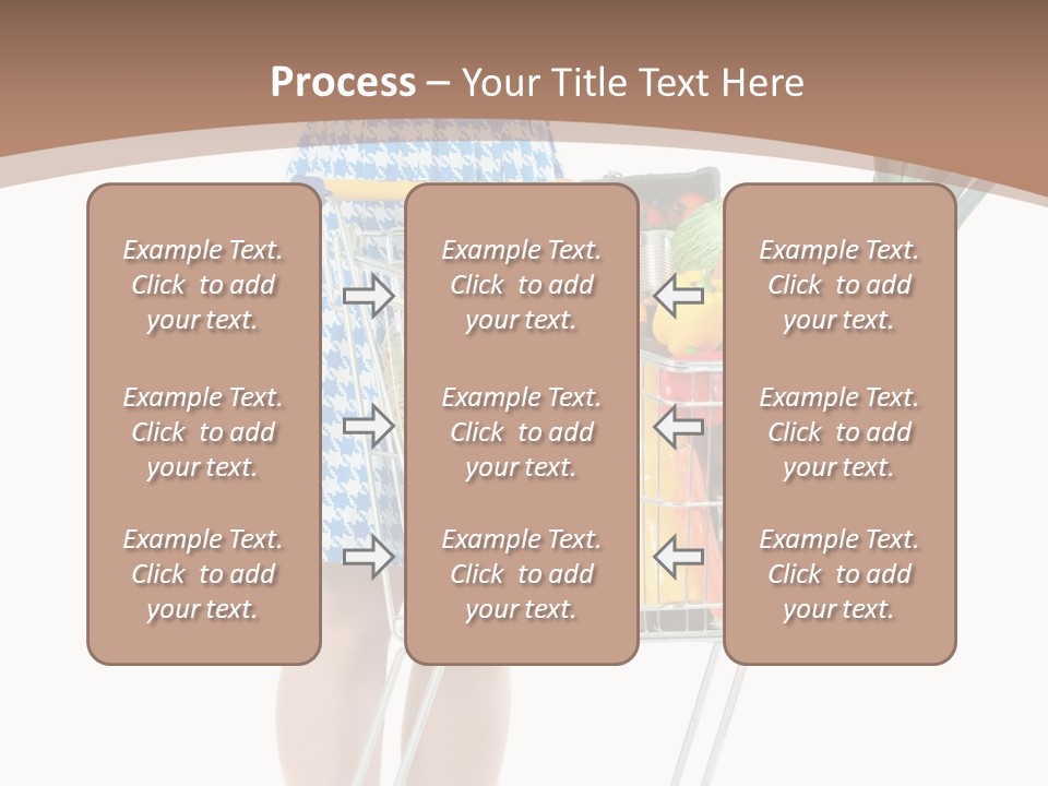 A Woman With A Shopping Cart Full Of Fruits And Vegetables PowerPoint Template