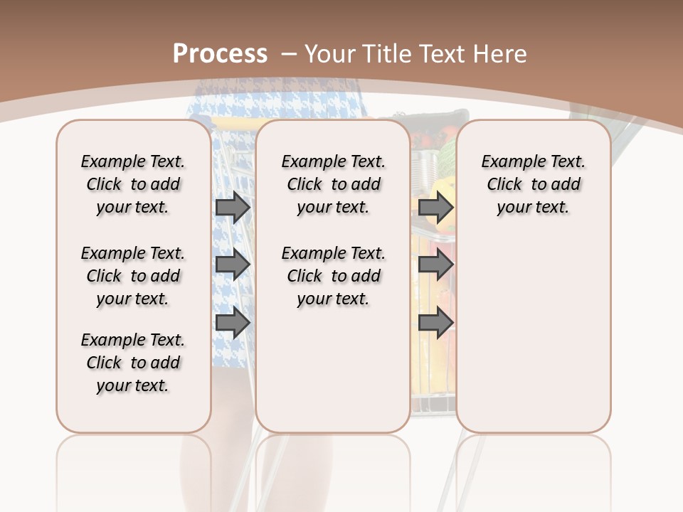 A Woman With A Shopping Cart Full Of Fruits And Vegetables PowerPoint Template