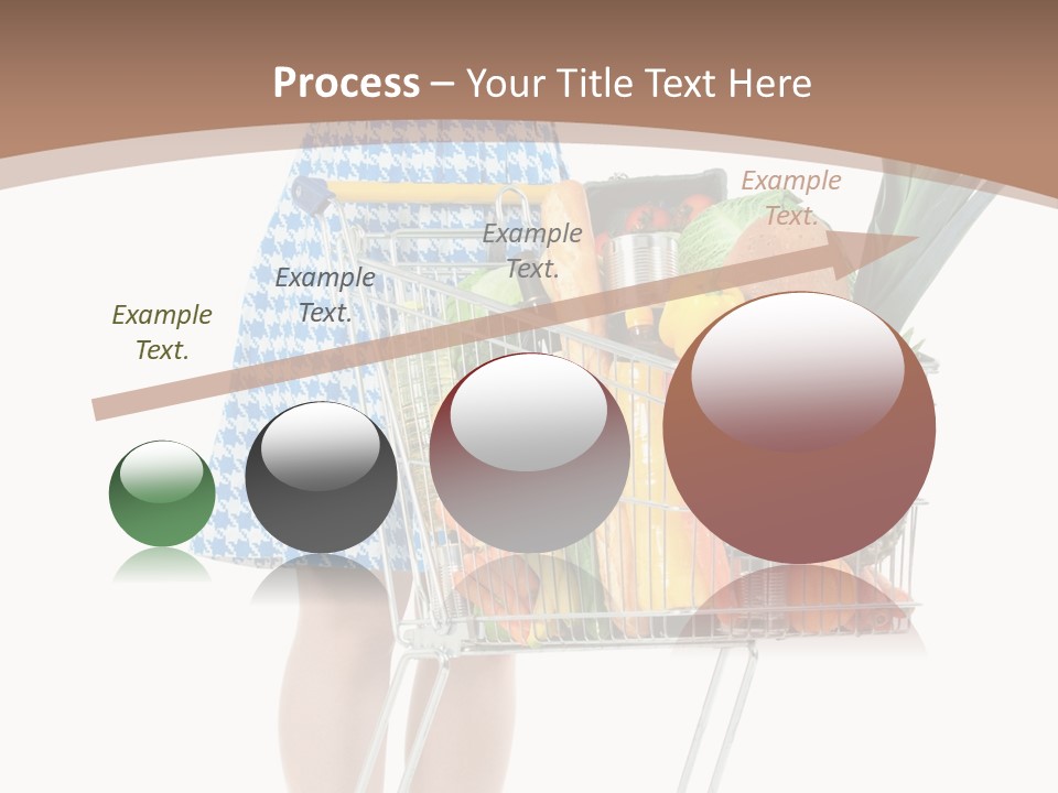 A Woman With A Shopping Cart Full Of Fruits And Vegetables PowerPoint Template