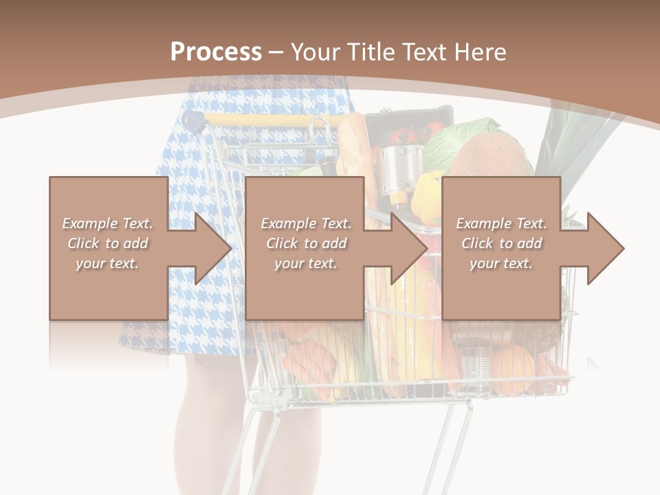 A Woman With A Shopping Cart Full Of Fruits And Vegetables PowerPoint Template
