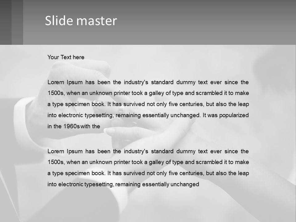 A Man And A Woman Putting A Wedding Ring On Each Other PowerPoint Template