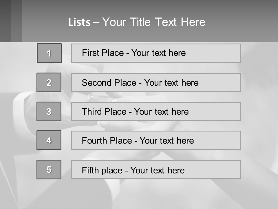 A Man And A Woman Putting A Wedding Ring On Each Other PowerPoint Template