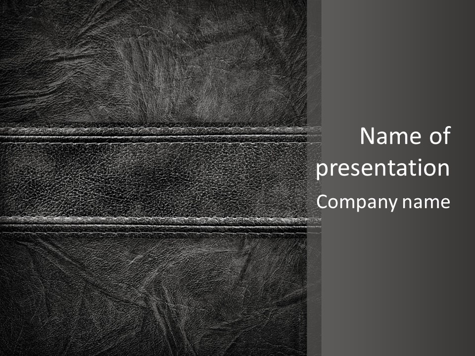 A Black Leather Texture Powerpoint Presentation PowerPoint Template