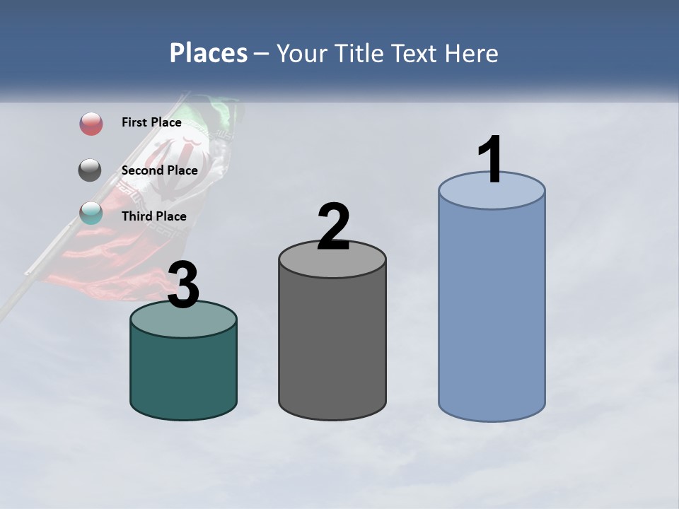 A Flag Flying In The Air With A Blue Sky In The Background PowerPoint Template