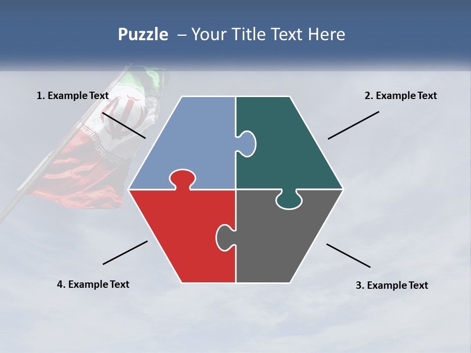 A Flag Flying In The Air With A Blue Sky In The Background PowerPoint Template