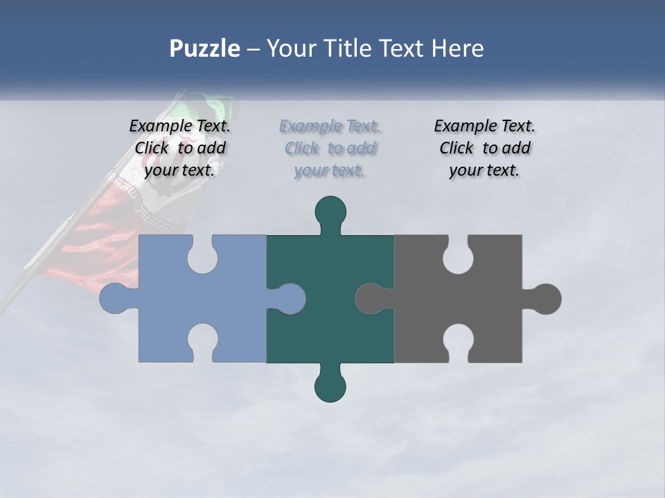 A Flag Flying In The Air With A Blue Sky In The Background PowerPoint Template