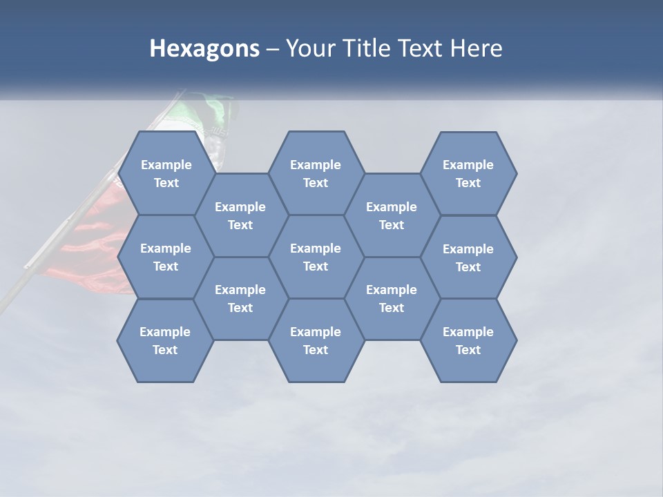 A Flag Flying In The Air With A Blue Sky In The Background PowerPoint Template