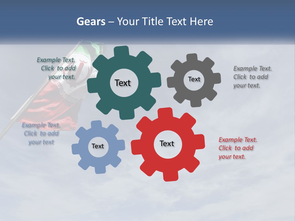 A Flag Flying In The Air With A Blue Sky In The Background PowerPoint Template