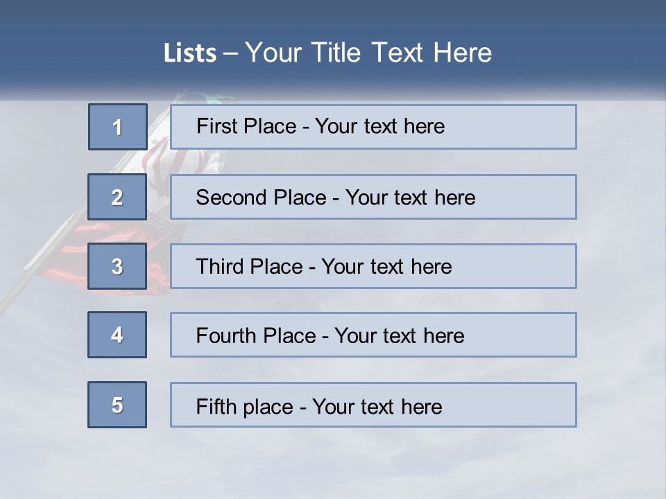 A Flag Flying In The Air With A Blue Sky In The Background PowerPoint Template