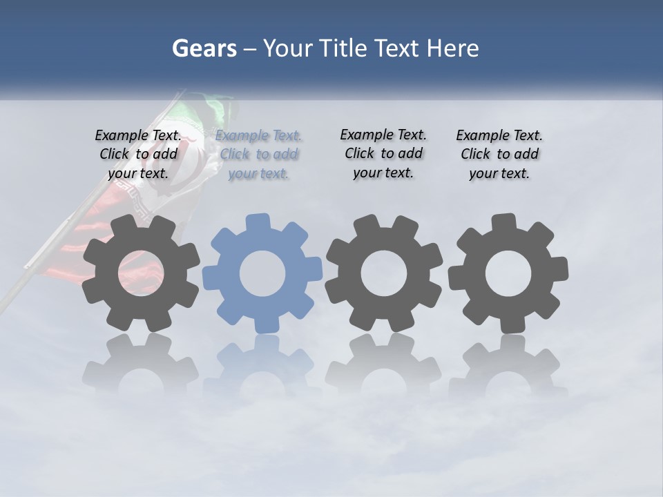 A Flag Flying In The Air With A Blue Sky In The Background PowerPoint Template