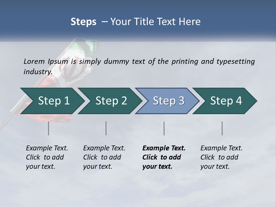 A Flag Flying In The Air With A Blue Sky In The Background PowerPoint Template