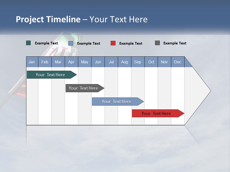 A Flag Flying In The Air With A Blue Sky In The Background PowerPoint Template
