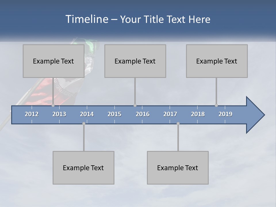 A Flag Flying In The Air With A Blue Sky In The Background PowerPoint Template