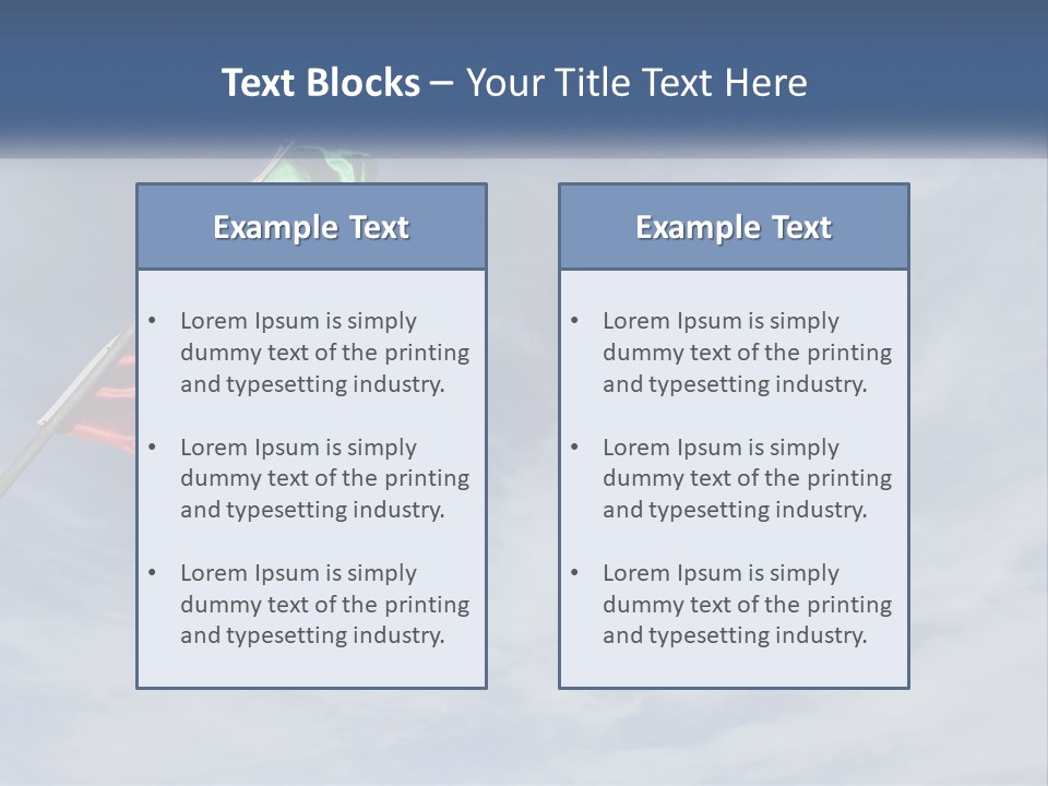 A Flag Flying In The Air With A Blue Sky In The Background PowerPoint Template