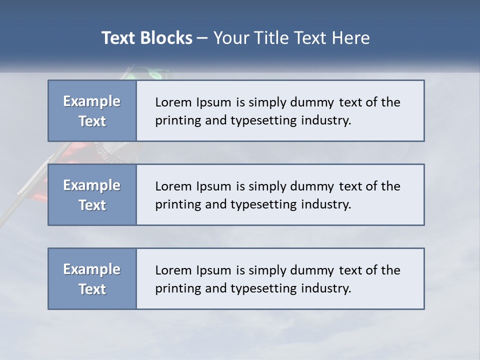 A Flag Flying In The Air With A Blue Sky In The Background PowerPoint Template