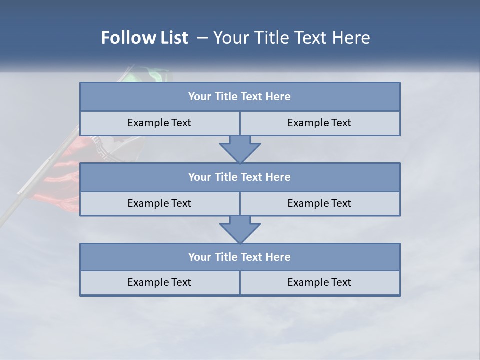 A Flag Flying In The Air With A Blue Sky In The Background PowerPoint Template