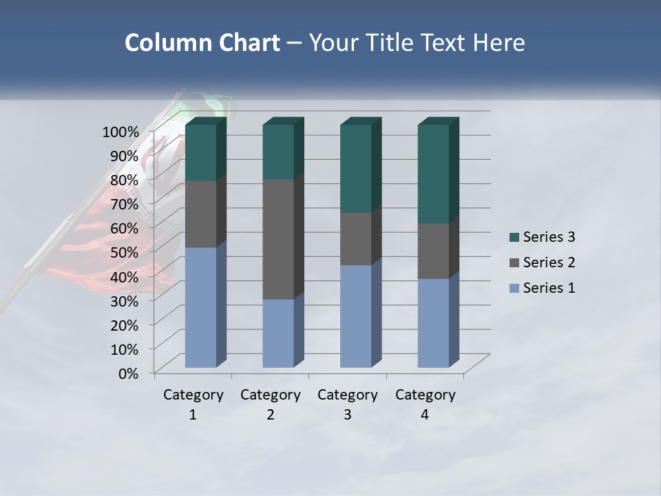 A Flag Flying In The Air With A Blue Sky In The Background PowerPoint Template