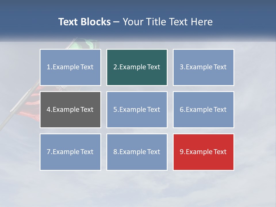 A Flag Flying In The Air With A Blue Sky In The Background PowerPoint Template